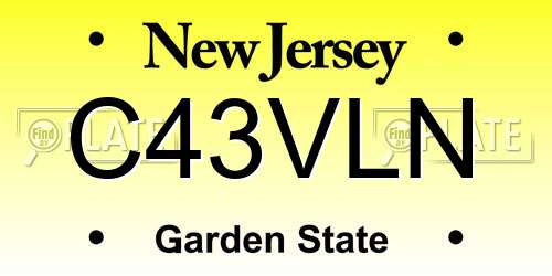 C43VLN New Jersey License Plate