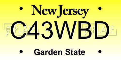 C43WBD New Jersey License Plate