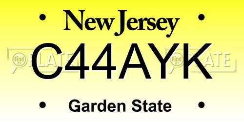 C44AYK New Jersey License Plate