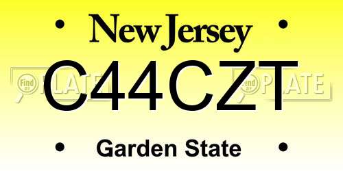 C44CZT New Jersey License Plate