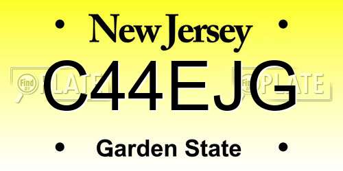 C44EJG New Jersey License Plate