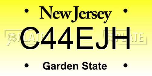 C44EJH New Jersey License Plate
