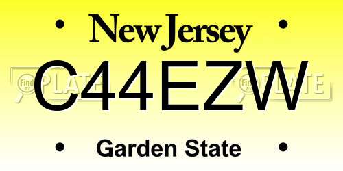 C44EZW New Jersey License Plate