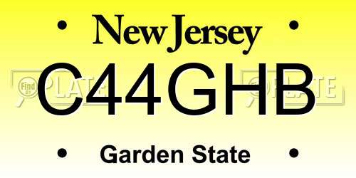 C44GHB New Jersey License Plate