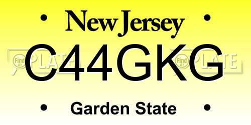 C44GKG New Jersey License Plate