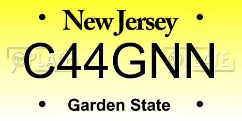 C44GNN New Jersey License Plate