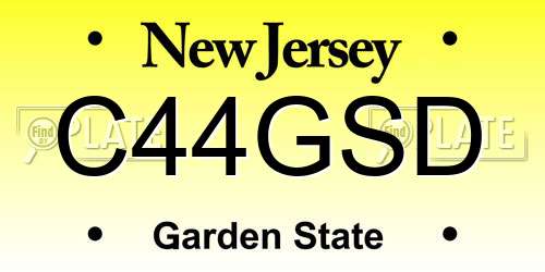 C44GSD New Jersey License Plate