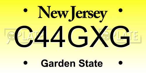 C44GXG New Jersey License Plate