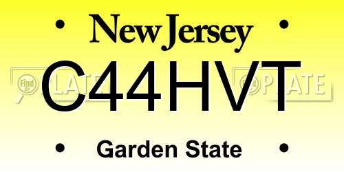 C44HVT New Jersey License Plate
