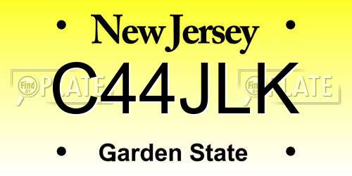 C44JLK New Jersey License Plate