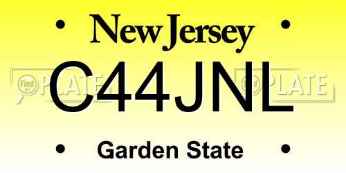 C44JNL New Jersey License Plate