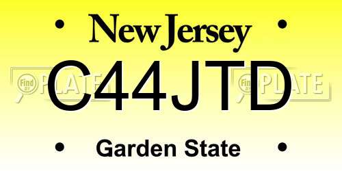 C44JTD New Jersey License Plate