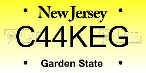 C44KEG New Jersey License Plate