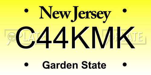 C44KMK New Jersey License Plate