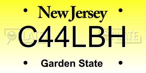 C44LBH New Jersey License Plate
