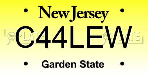 C44LEW New Jersey License Plate