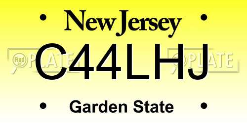 C44LHJ New Jersey License Plate