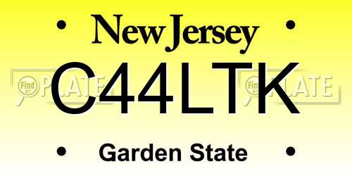 C44LTK New Jersey License Plate