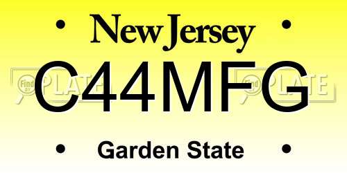 C44MFG New Jersey License Plate