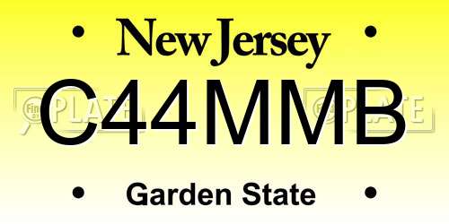 C44MMB New Jersey License Plate