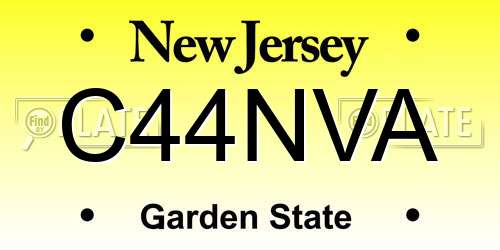 C44NVA New Jersey License Plate