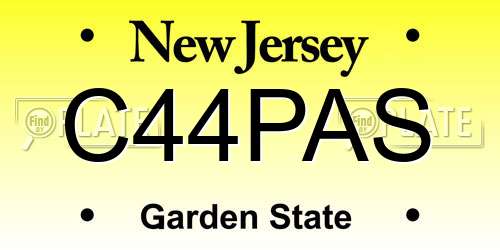C44PAS New Jersey License Plate