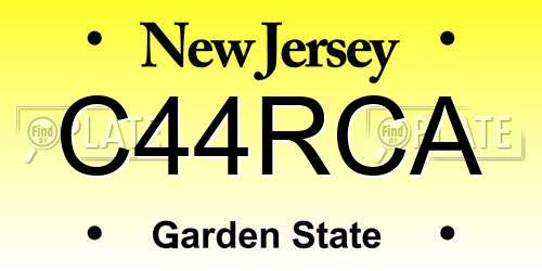 C44RCA New Jersey License Plate