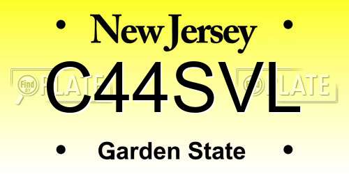 C44SVL New Jersey License Plate