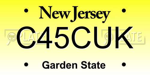 C45CUK New Jersey License Plate