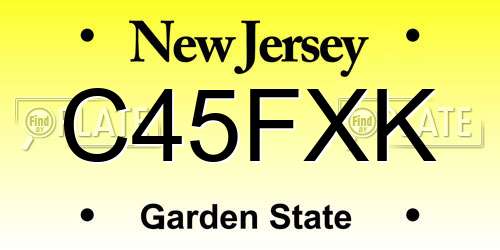 C45FXK New Jersey License Plate