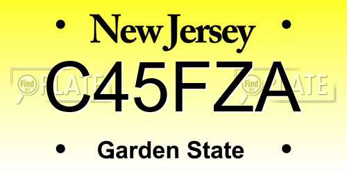 C45FZA New Jersey License Plate
