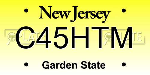 C45HTM New Jersey License Plate