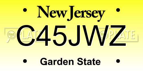 C45JWZ New Jersey License Plate