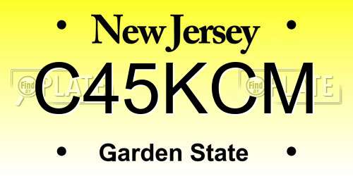 C45KCM New Jersey License Plate