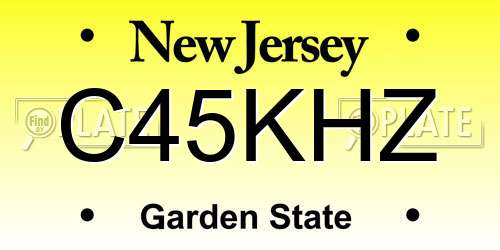 C45KHZ New Jersey License Plate