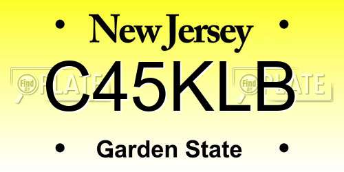 C45KLB New Jersey License Plate