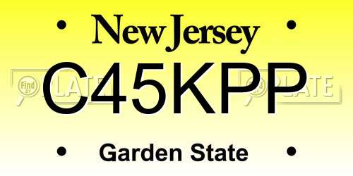 C45KPP New Jersey License Plate