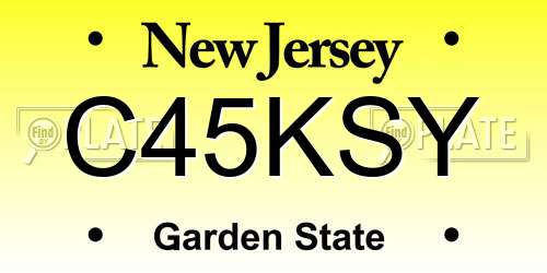 C45KSY New Jersey License Plate