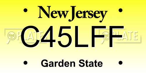 C45LFF New Jersey License Plate
