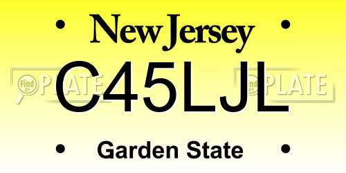 C45LJL New Jersey License Plate