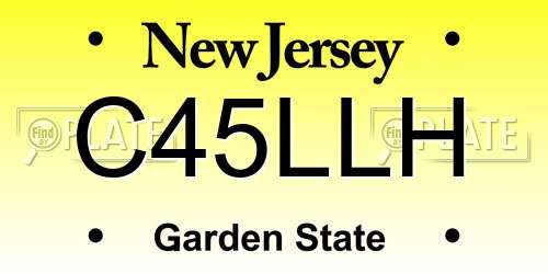 C45LLH New Jersey License Plate