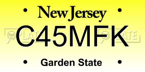 C45MFK New Jersey License Plate