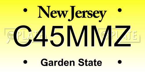 C45MMZ New Jersey License Plate
