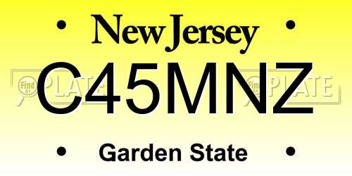 C45MNZ New Jersey License Plate