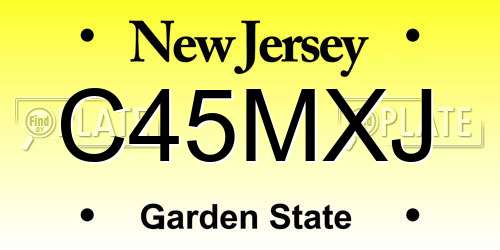 C45MXJ New Jersey License Plate