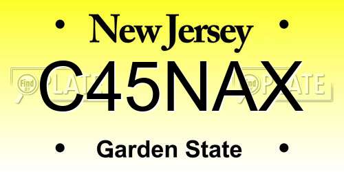 C45NAX New Jersey License Plate