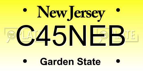 C45NEB New Jersey License Plate