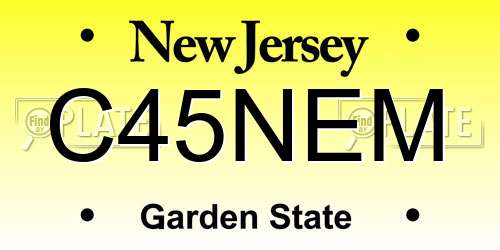C45NEM New Jersey License Plate