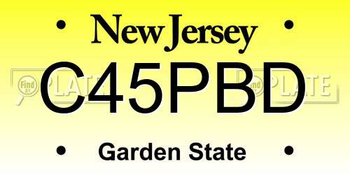 C45PBD New Jersey License Plate