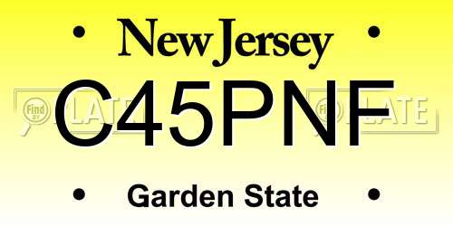 C45PNF New Jersey License Plate